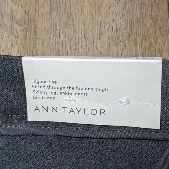 New Ann Taylor Gray Chelsea High Rise Skinny Ankle Pants Size 4 Work Career NWT - Picture 5 of 11